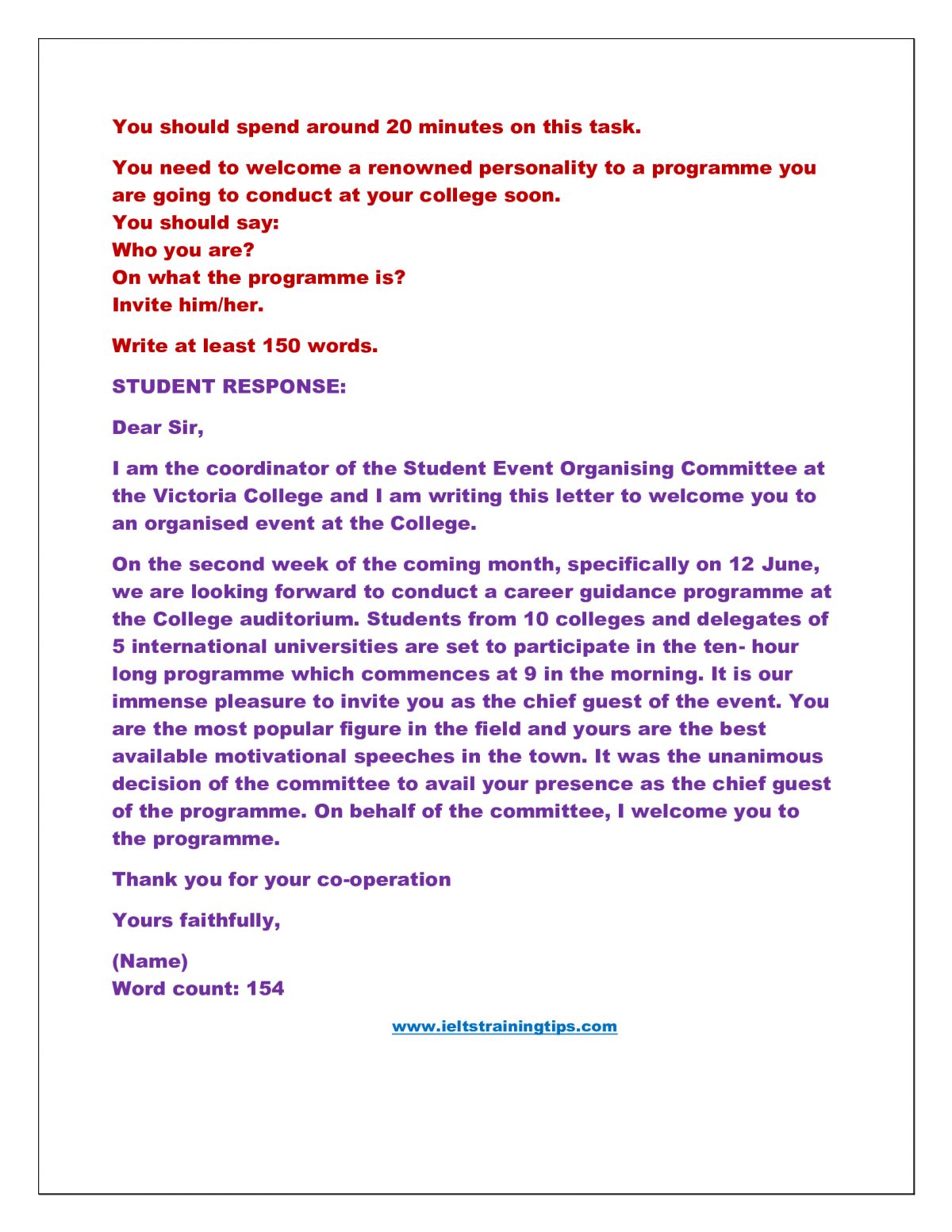 Letter Of Recommendation Ielts Invitation Template Ideas | My XXX Hot Girl
